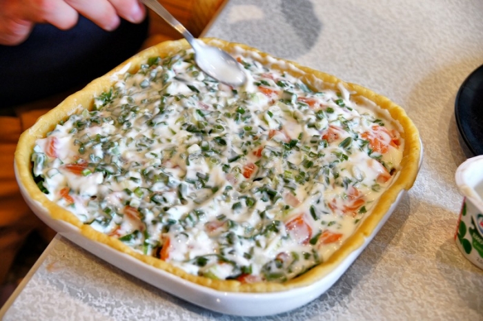 Сочный пирог с семгой и луком. Конкурсное. Афтар: Кузьма