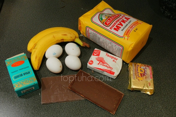 Шоколадно-банановый брауни